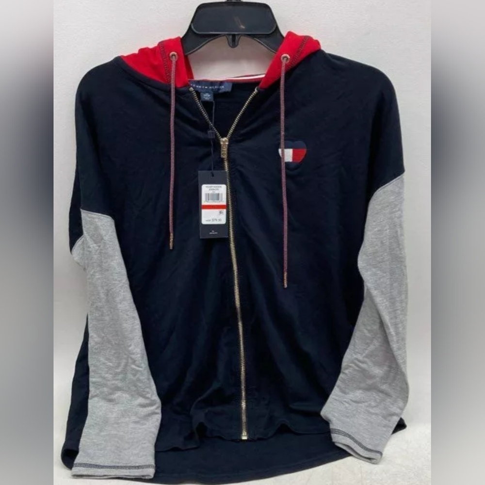 Tommy Hilfiger Women's Full Zip Heart Logo Sweatshirt Size XS NWT MSRP $79.50